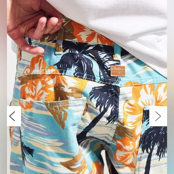 G-Star 5622 3D + Pharrell Williams Beach Hawaiian Floral Palm Tree Jeans Size 32 - Picture 4 of 16
